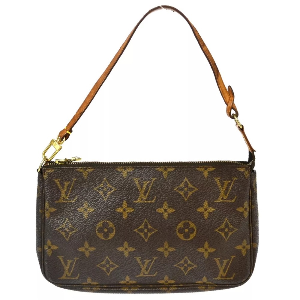 Louis Vuitton Brown Monogram Shoulder Bag with Gold Hardware